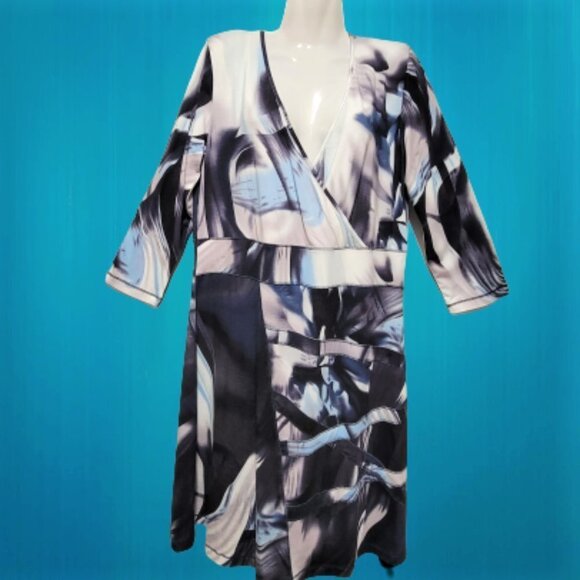 Blue Plus Size Dress Three Quarter Sleeve Dress -  Size L, Size XXL - NEW! - Picture 2 of 16